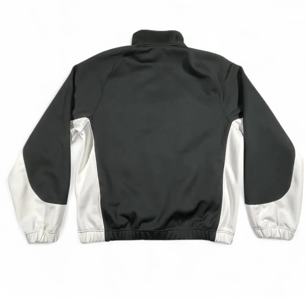 VTG Nike Team 90s Basketball Full Zip Track Jacket Black White Mens Medium